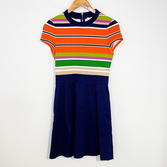 kate spade Dresses Kate Spade Color Block Navy Orange Dress